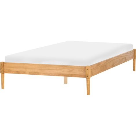 Cama sin cabecero estilo escandinavo de madera de pino natural 140 x 200 cm marrón claro Veyrac (1/5)