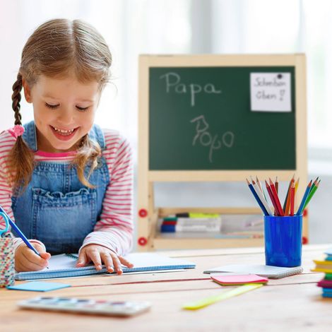 Cavalletto da disegno per bambini con lavagna bianca (1/5)