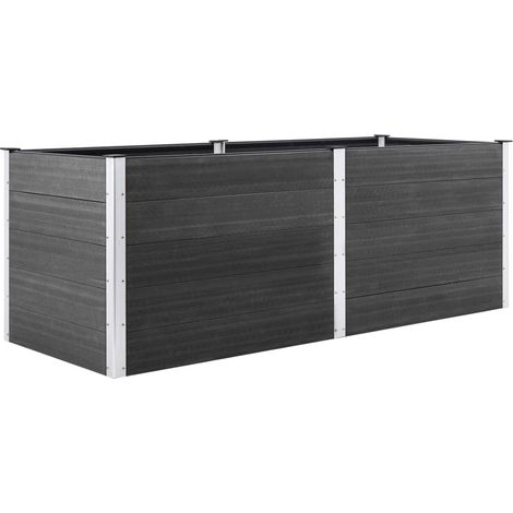 Fioriera rialzata per piante e fiori giardino 250 x 50 x 91 cm WPC grigio 020001027