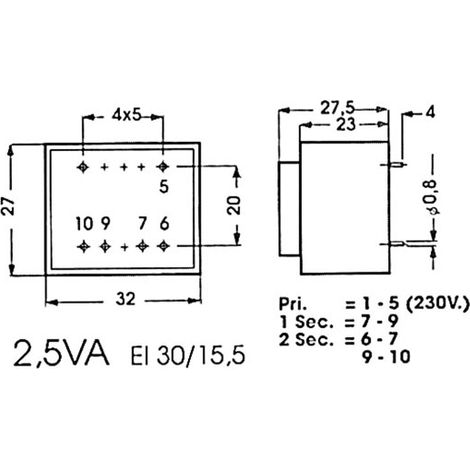 Transformateur Moule 2 5va 1 X 24v / 1 X 0 104a (1/3)