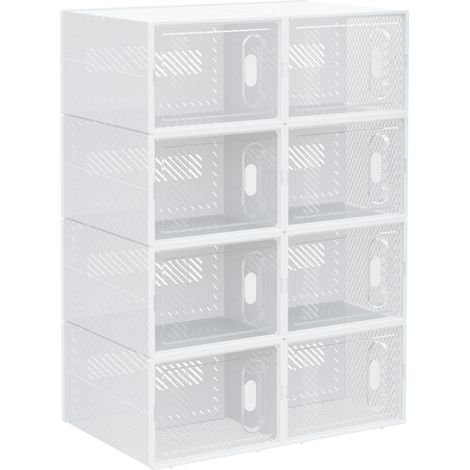 Meuble à chaussures modulable 8 compartiments en plastique transparent 25x35x19 cm (1/5)