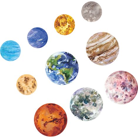 Lot de 20 autocollants planètes du système solaire en PET, pour téléphones portables, ordinateurs, tablettes et tasses - Lonely Planet (1/5)