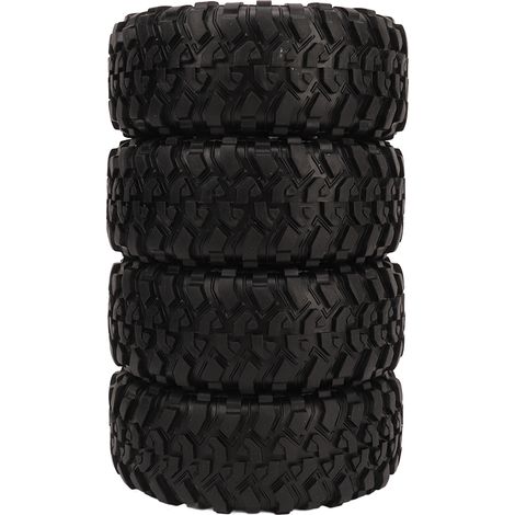 Pneus en caoutchouc de 1,9 pouce pour crawler RC 1/10 avec moyeu de roue en plastique pour SCX10 (1/5)