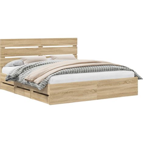 Maison Exclusive - Bettrahmen Sonoma-Eiche 200 x 200 cm Ingenieur (1/5)
