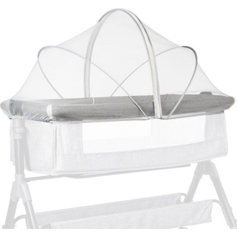 Moskitonetz mit Doppelreißverschluss für Kinderbett/Beistellbett/Reisebett (weiß)