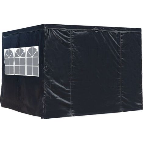 Packs Laterales Carpas Plegables - Pack 4 Laterales para Carpas 3x3 Master 2L1V1P - Negro