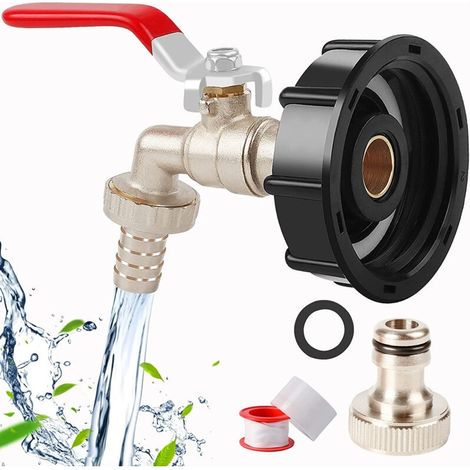 Adaptateur fourre-tout IBC 1/2 po – Filetage grossier S60X6 – Laiton résistant à la corrosion – Étanchéité parfaite pour robinet de jardin (1/4)