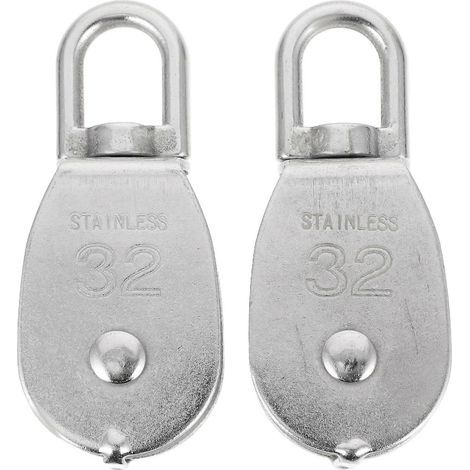 2 poulies simples pour câble de remorquage et poulie de levage avec roulement-10X4.2CM-Silver (1/2)