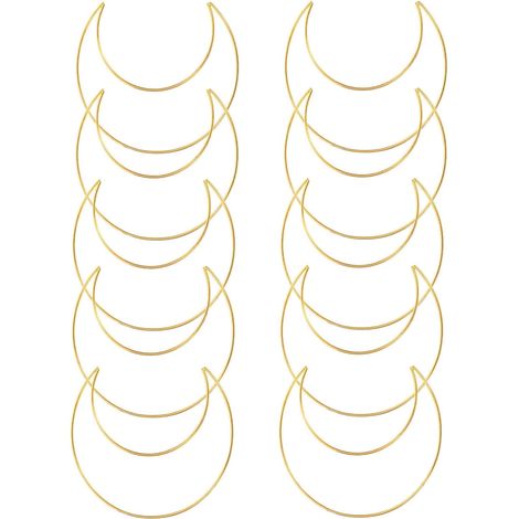 Attrape-Rêves en Métal Forme Lune 6 Pouces Lot de 10 pour Décoration Intérieure Macramé Facile À Installer Et Résistant, Chambre Et Séjour (1/5)