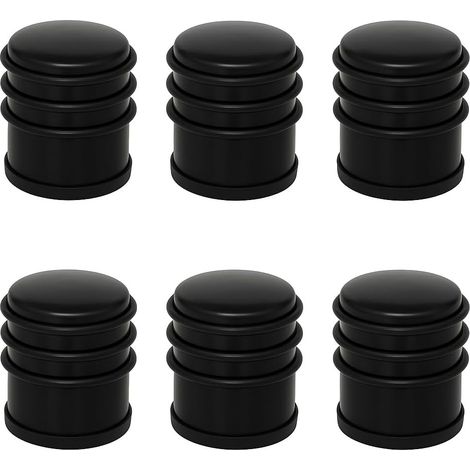 Lot de 6 - Stop-porte - Bloc-porte - Maintien sécurisé & Revêtement antidérapant - Intérieur & Bureau - Noir - 10x5x3cm (1/3)
