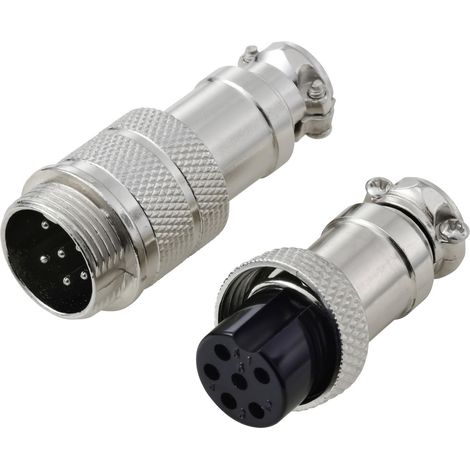 TRU COMPONENTS TC-13895612 Connecteur rond mâle, Contact femelle Nombre total de pôles: 6 Série (con (1/4)