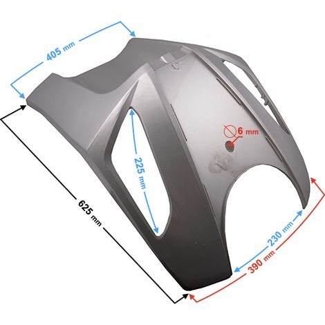 Copertura anteriore per scooter Tres, argento (1/2)