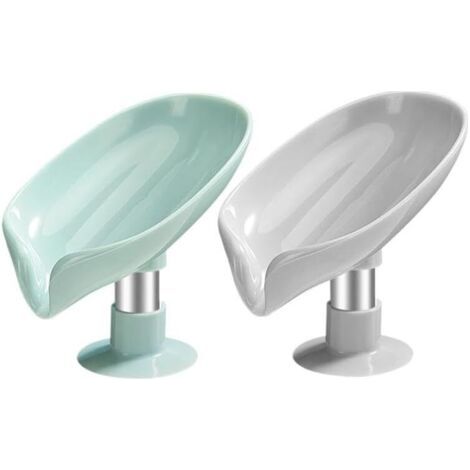 Set di 2 portasapone autodrenanti con ventose, porta sapone per doccia e bagno con 19 ventose resistenti, design inclinato a 45° per un'asciugatura rapida (13x12x8,7 cm) (1/4)