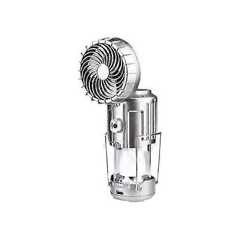 Lampe de tente LED rechargeable à énergie solaire avec ventilateur, lampe torche, lanterne de camping (argentée) (1/5)