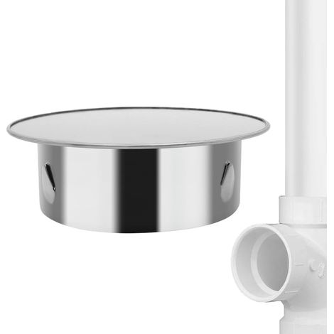 Couvercle de cheminée intérieur 150 mm en acier inoxydable pour tuyau de poêle - Capuchon obturateur - Doublure murale pour tuyaux de poêle - Argenté (1/5)