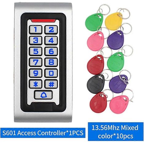 Système de contrôle d'accès de porte 125 kHz avec clavier, boîtier étanche en zinc, lecteur de cartes et 2000 utilisateurs pour la sécurité de votre domicile (S601MF-W-key). (1/5)