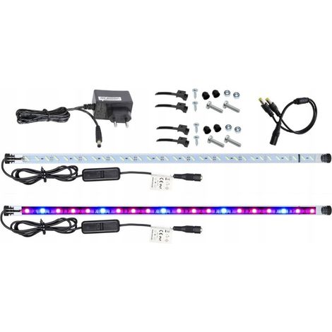 L谩mpara fluorescente LED para acuario BLANCA + PLANTA 2x60cm (1/5)