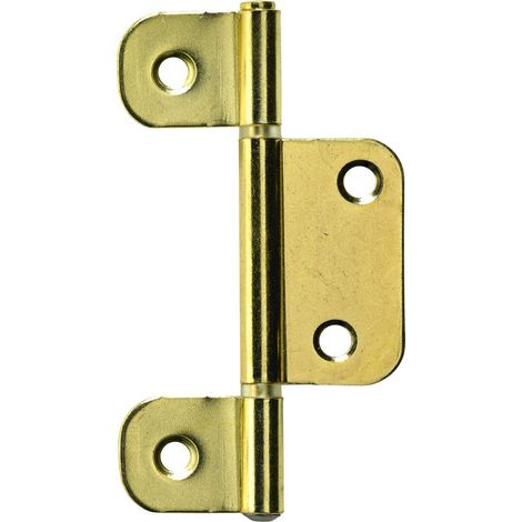 Hettich Lamellentürscharnier Stahl, vermessingt, 22 x 81 mm, 1 Stück Lamellentürscharnier