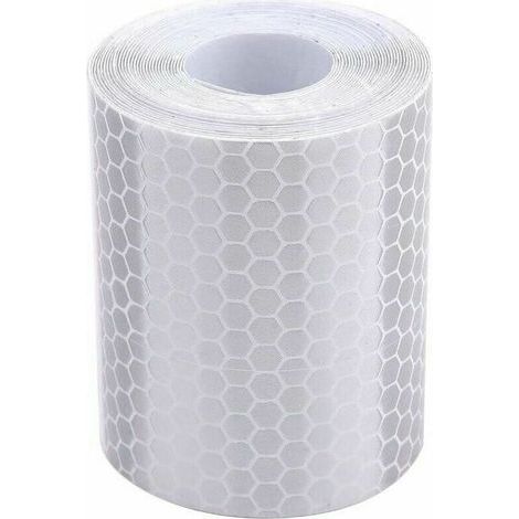 Cinta reflectante KZQ, 5 cm de ancho x 3 m de largo, reflectores para coches, motos, camiones, tractores y remolques, advertencia de seguridad (blanco) (1/4)