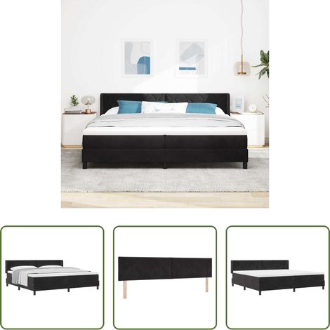 vidaXL Schlafzimmer - Boxspringbett mit Matratze Schwarz 200 x 200 cm Polyester (1/5)