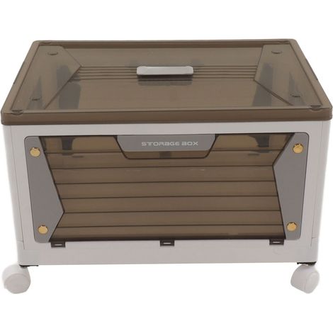 Bacs de rangement empilables, pliables et stables, avec fermeture magnétique et roulettes, pour la maison, format M, 1 couche (1/5)
