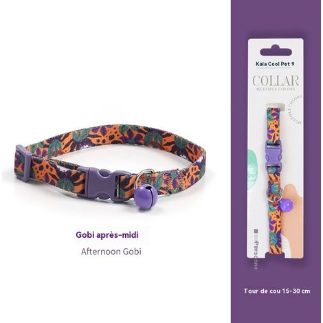 Collier pour chat avec clochette - Sécurité anti-étranglement - Couleurs tendance - Convient aux chats ayant un tour de cou de 15 à 30 cm