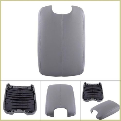 Cocosity Couvercle de l'accoudoir Artificial Leather Armrest Center Console Lid Cover For 2008-2012 Gray moto appui-tete Gris (1/5)