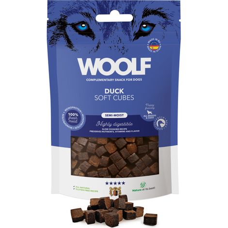 Woolf Cubetti Morbidi di Anatra - Snack per Cani a Base di Monoproteine 100g (1/2)
