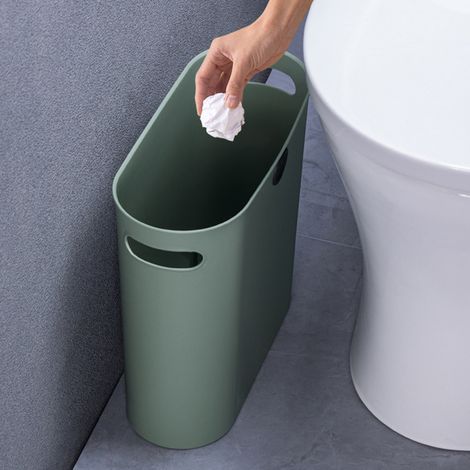 Poubelle Étroite À Pince - Pour Salle De Bain Et Fente De Toilette - 32 x 29,5 x 13 cm - Blanc Ou Vert - 1 Pièce (1/5)