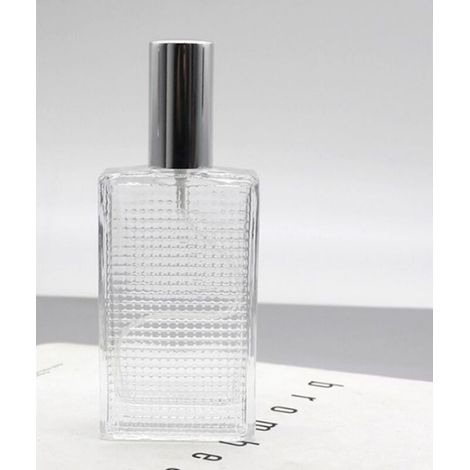 Vaporisateur de parfum rechargeable, flacon de parfum vide de 100 ml, flacon carré en verre transparent, à remplir soi-même, atomiseur de parfum et entonnoir pour homme et femme, parfum, (1/4)