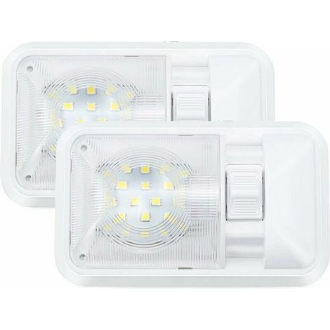 Plafoniera a LED Ulisem 12V per camper, 280 lm, luce interna per tetto di roulotte e camper con interruttore (confezione da 2) 1