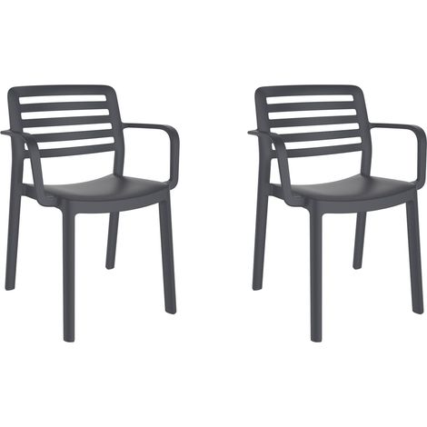 garbar WIND Set 2 Silla Con Brazos Interior, Exterior Gris Oscuro