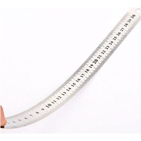 3 Pcs Acier inoxydable Règle précision Métal Droite Règle en Kit 15 cm(6''), 20cm(8''),30cm(12'') Argent Réglet en Inox (1/5)