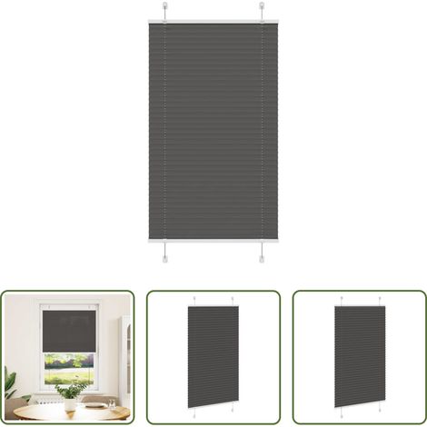Fensterrollo - Plissee Schwarz 75x150 cm Stoffbreite 74,4 cm Polyester (1/5)