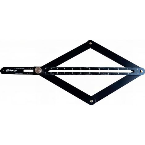 Fausse équerre aluminium 300 mm – Pour scie à onglet – Angle intérieur et extérieur – Anodisation noire et marquage au laser – Holzprofi (1/4)