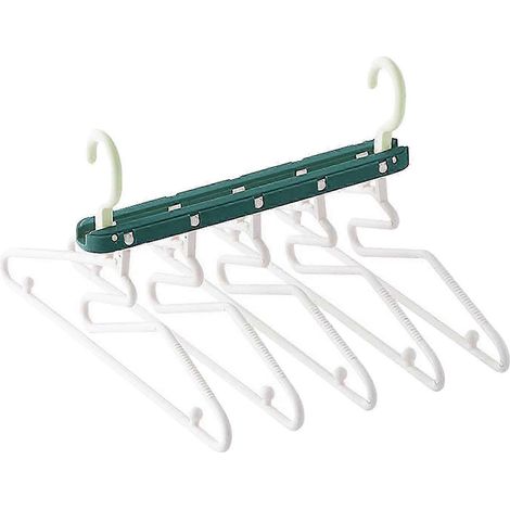 Cintres antidérapants en polypropylène pour pulls et manteaux, portant à vêtements multi-niveaux, organisateur de rangement pour penderie avec cintres pour chemisiers-Green (1/5)