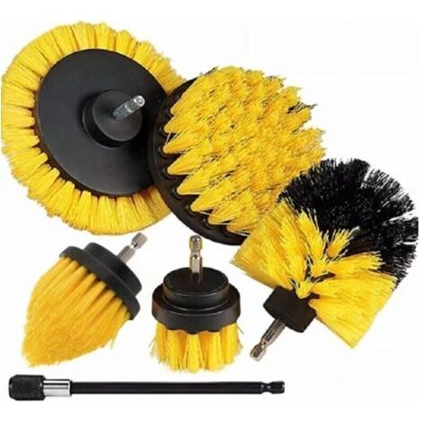 Lot de 6 brosses pour perceuse électrique, brosse pour nettoyage des joints de sol (1/4)