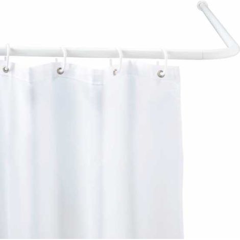WENKO Asta Doccia Angolare Universale, asta doccia angolare, lunghezza adattabile con 3 possibilità di combinazione, da forare, materiale di fissaggio incluso, Alluminio - plastica, Ø 2 cm, bianco