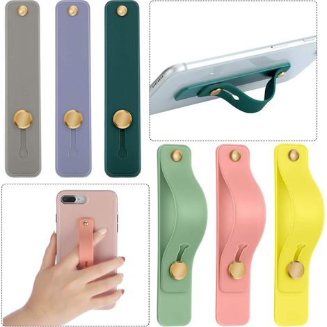 Lot de 6 supports de téléphone avec dragonne télescopique, support universel pour la plupart des smartphones. (1/5)