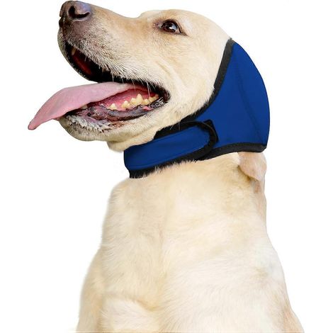Coussinets antibruit cache-oreilles chien, protection anti-vibrations, soulagement anxiété, sweat à capuche élastique imperméable taille L bleu