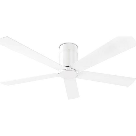 Forlight Rodas - Deckenventilator mit LED-Licht Durchmesser 21.5cm. Gehäuse aus Holz. Farbe Weiß