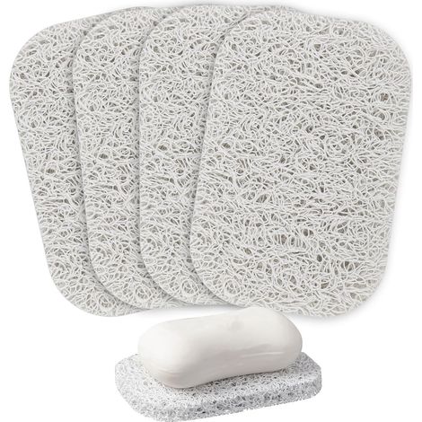 Set mit 4 Hebepads für Seifenschalen, Seifenhalter für Dusche, Küche, Badezimmer, Reisen, Hotels, Reinigungsmittel