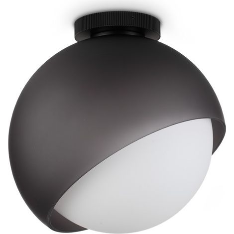 Ideal Lux BLOOM Plafonnier globe noir de 30 cm, 1 douille E27 (1/2)