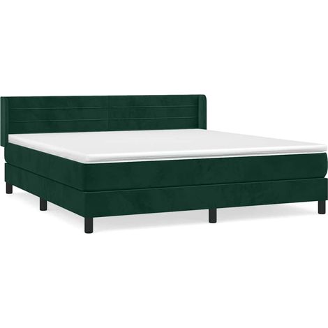 Maison Exclusive - Giroletto a Molle con Materasso Verde Scuro 180x200 cm Velluto (1/5)