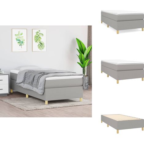 Boxspringbett mit Matratze Hellgrau 80x200 cm Stoff - Boxspringbett - Doppelbett - Bettenrahmen - Matratze - Liegekomfort (1/5)