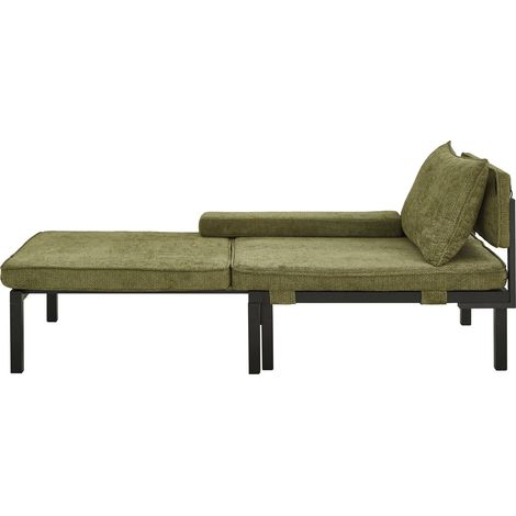 1-Sitzer Schlafsofa aus grünem Samt mit USB-C-Anschluss (1/5)