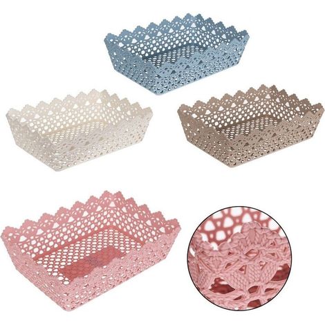 TRADE SHOP - Cestino Porta Tutto Oggetti Multiuso Plastica Rettangolare 35x24.5x10.2 Cm 79473 - (1/5)