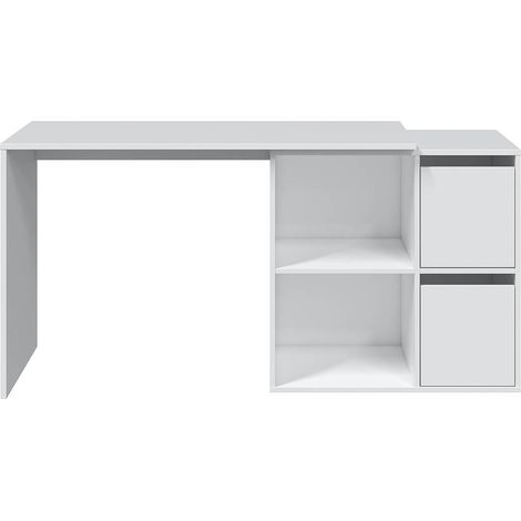 Table de bureau réversible coloris Blanc Artik en MDF - Profondeur 74 x Hauteur 120 x longueur 77 cm