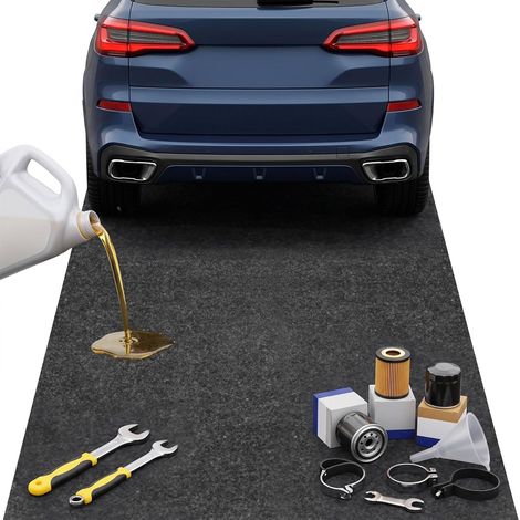 Tapis de Sol de Garage 100x200 cm Tapis Protection Antidérapant Dessous de Voitures, Imperméable à Eau, Anti-Huile pour Moto, Auto, Établi Et Atelier (1/5)