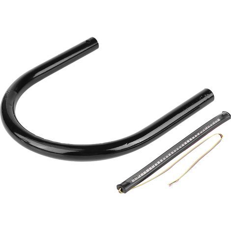 Suuonee Cerceau de siège, Support de Cerceau de Boucle de Cadre de siège arrière de Moto avec lumière LED, Accessoire de Bricolage Noir[175mm Flat Tube] (1/5)